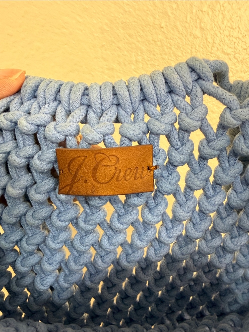 J.Crew Cadiz Hand-Knotted Rope Tote Bag Brilliant Ocean Blue - Picture 4 of 12